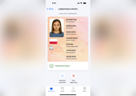 Legitymacja szkolna w mObywatelu