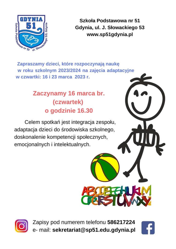 Szkoła Podstawowa Nr 51 W Gdyni Zajęcia adaptacyjne w SP51 - Szkoła Podstawowa nr 51 w Gdyni