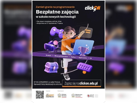 Akcja „clickON - zamień granie na programowanie”