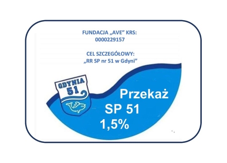 Przekaż 1,5% podatku na działalność SP nr 51 w Gdyni